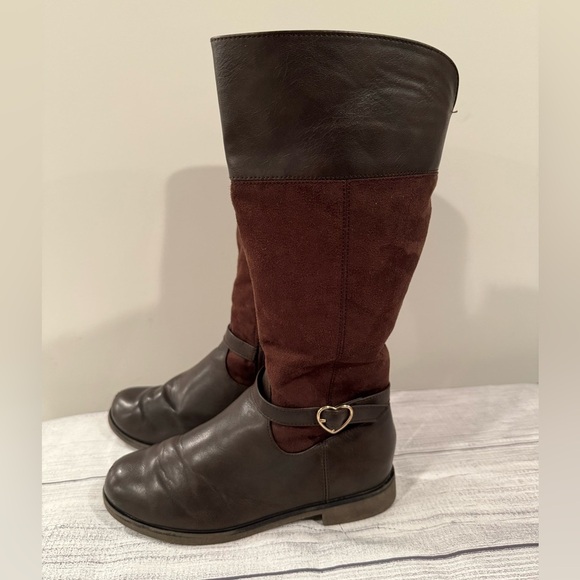 PLACE girls Brown Leather Knee-High Boots/size 2 - Picture 1 of 7
